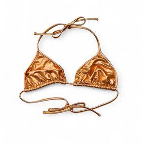 ✩ metallic golden sunset triangle bikini top ✩